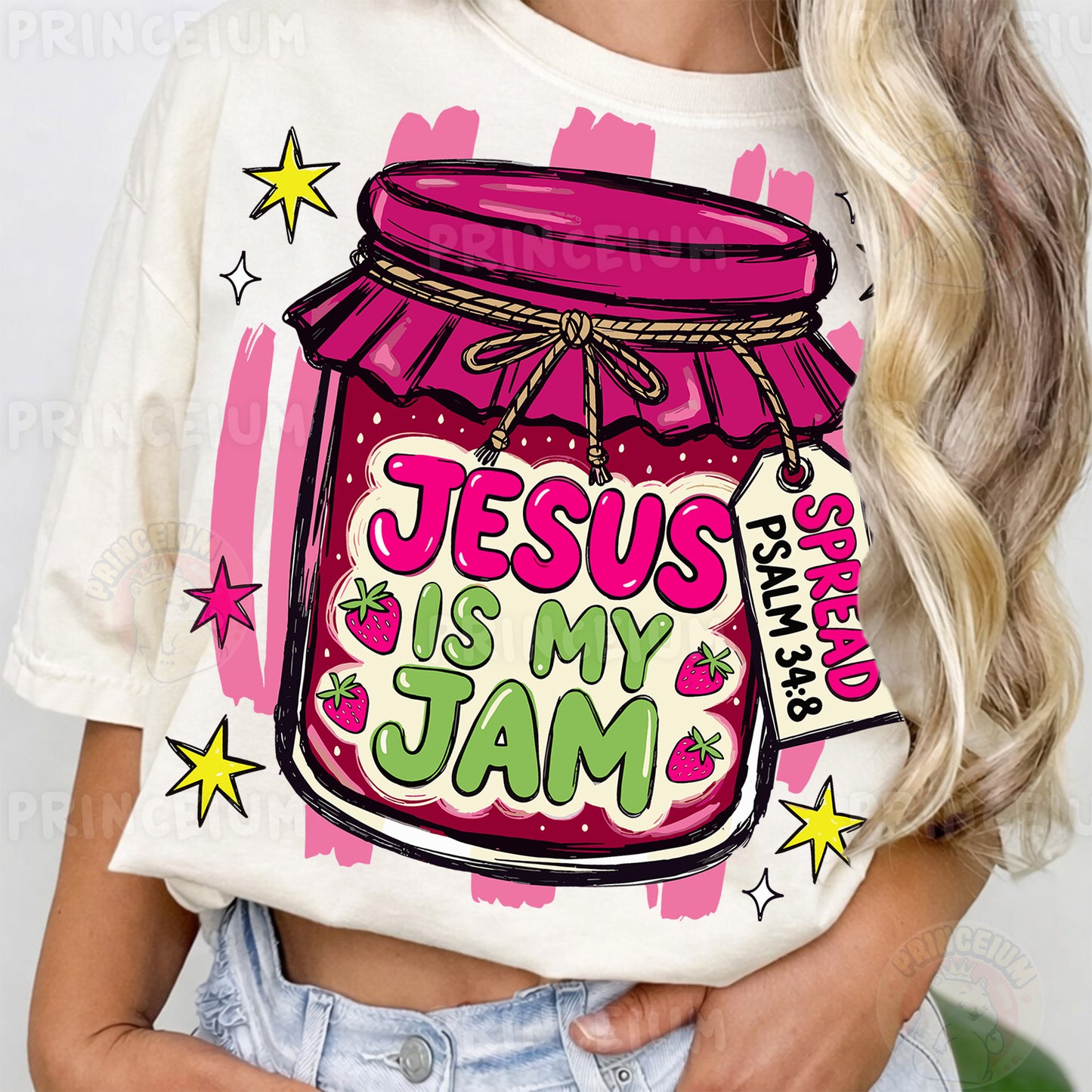 Jesus Is My Jam Sublimation Design PNG Christian Strawberry Jam Jar Digital Download