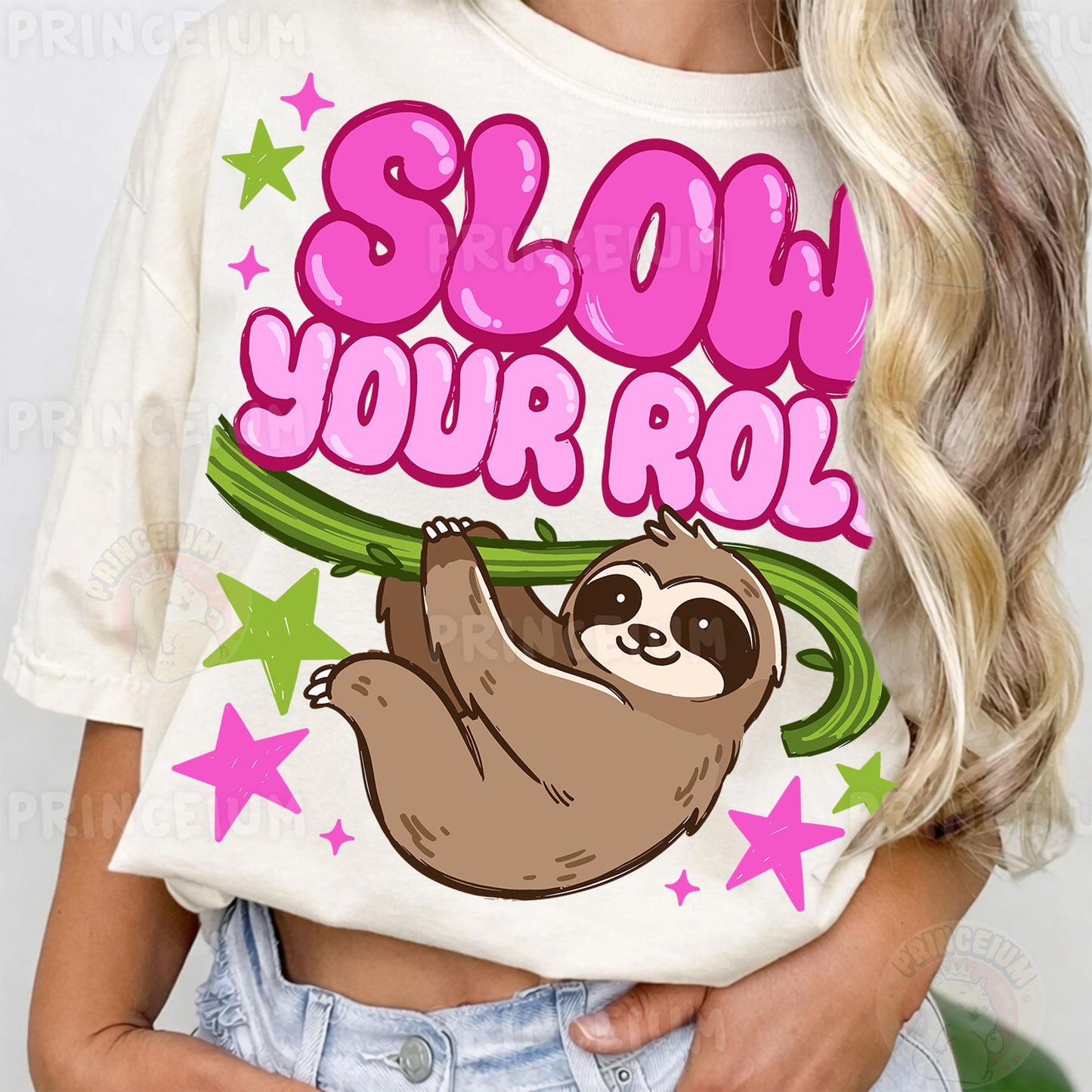 Slow Your Roll Sublimation Design PNG | Sloth Digital Download