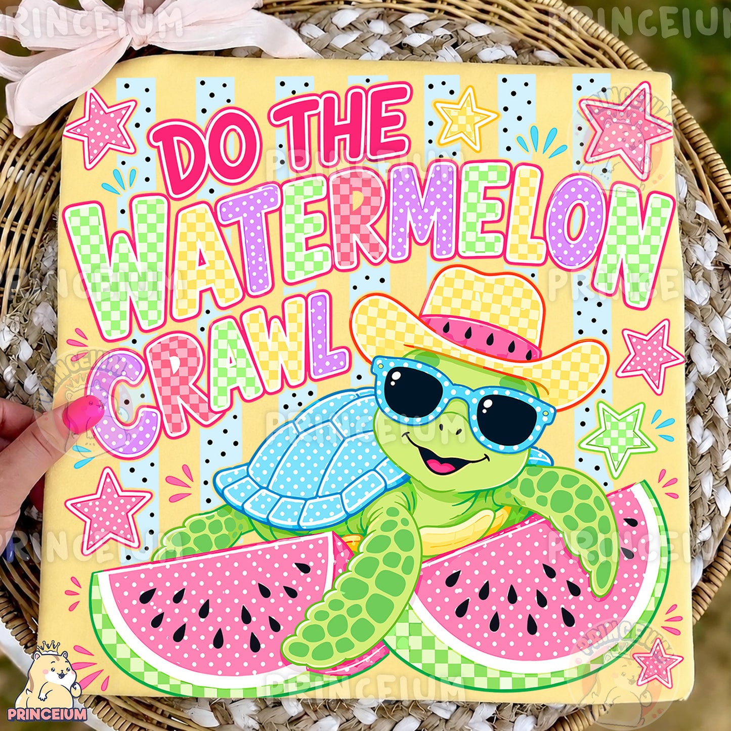 Do The Watermelon Crawl Sublimation Design PNG | Cute Turtle Watermelon Summer Digital Download