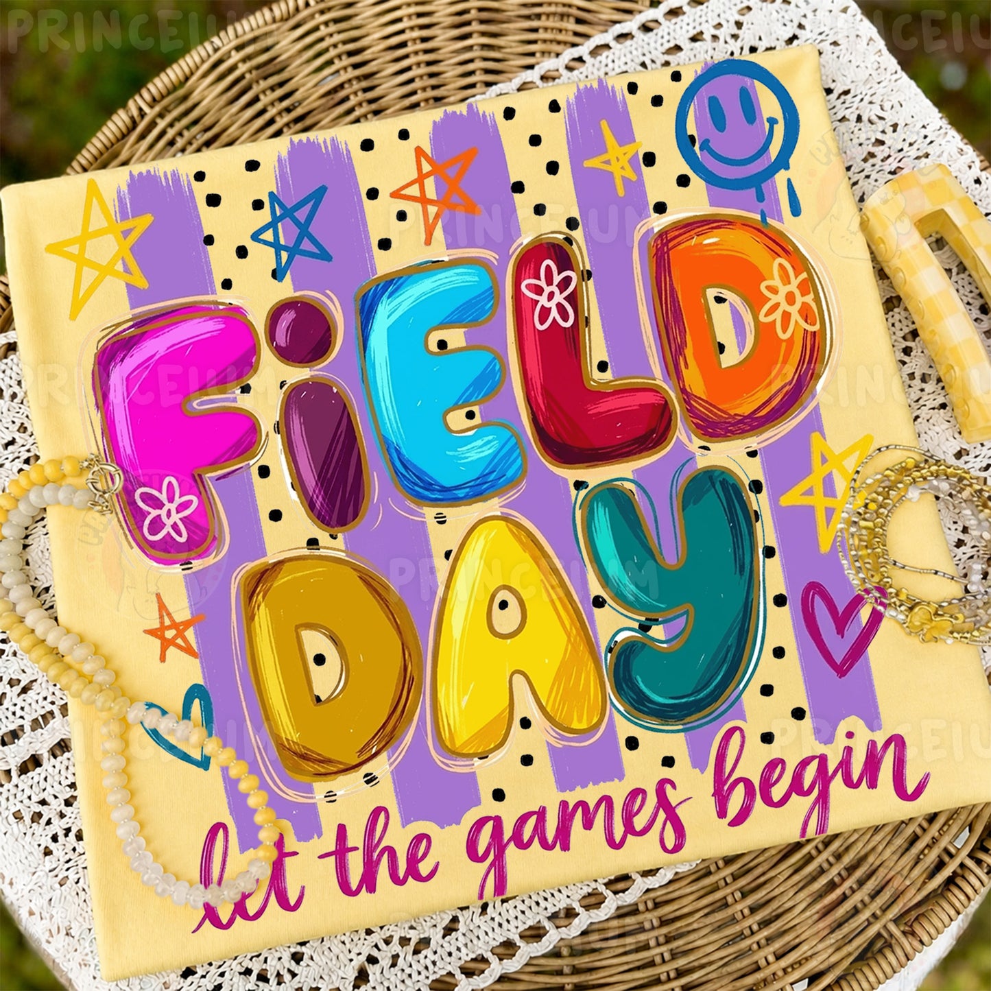 Field Day Let The Games Begin Sublimation Design PNG | Colorful School Field Day Digital Download
