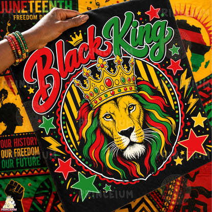 Black King Juneteenth Sublimation Design PNG Lion Freedom Day Digital Download