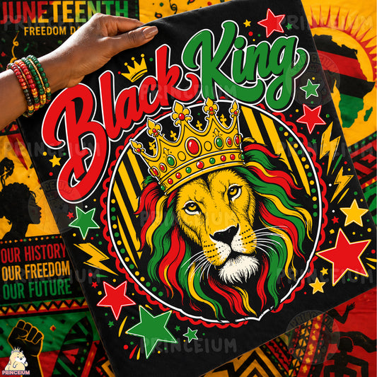 Black King Juneteenth Sublimation Design PNG Lion Freedom Day Digital Download