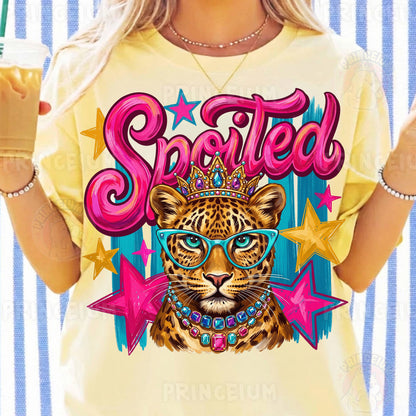 Spoiled Sublimation Design PNG  Glam Leopard with Crown Digital Download