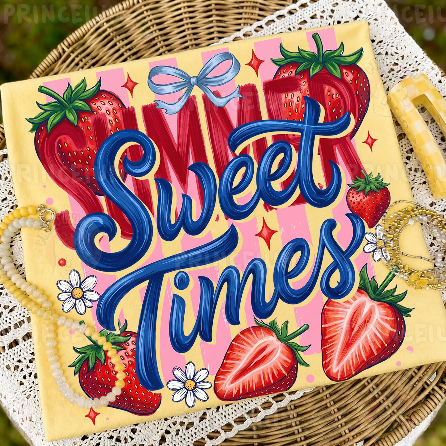Sweet Summer Times PNG, Strawberry Summer Shirt Design, Cute Coquette Sublimation Graphic
