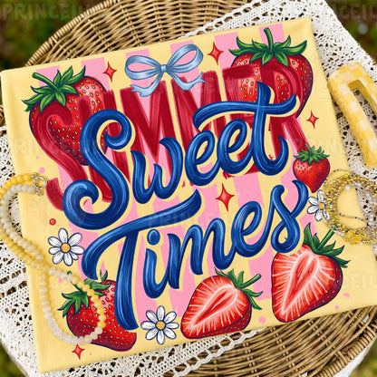 Sweet Summer Times PNG, Strawberry Summer Shirt Design, Cute Coquette Sublimation Graphic