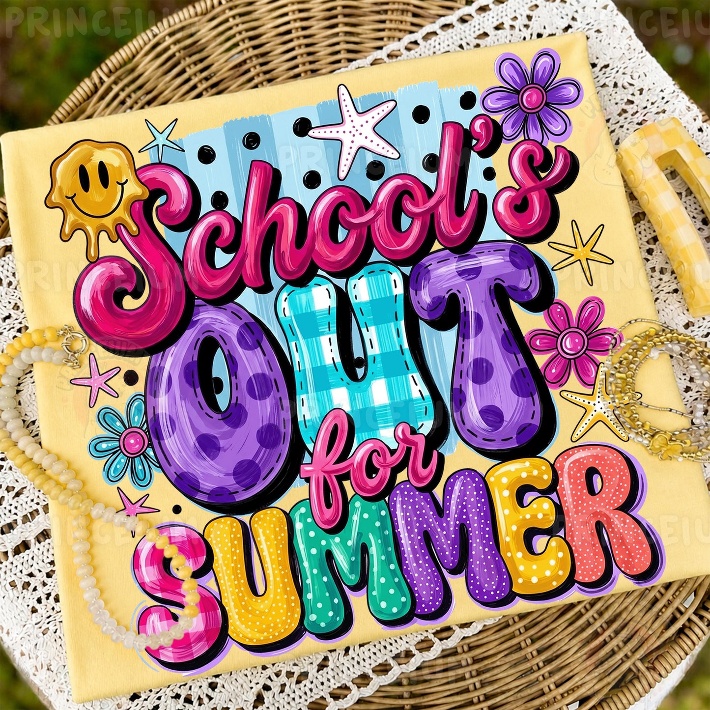 School’s Out For Summer PNG, Summer Vacation Shirt Design, Retro Teacher Sublimation