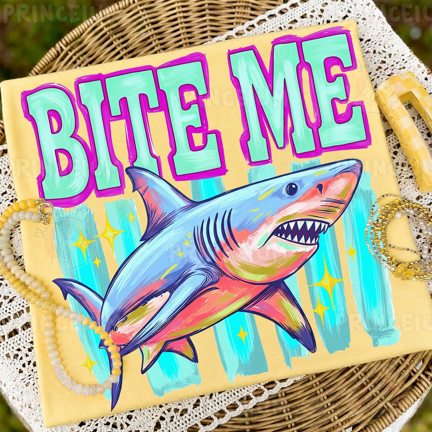 Bite Me Shark PNG, Funny Summer Beach Shirt Design, Shark Sublimation Graphic