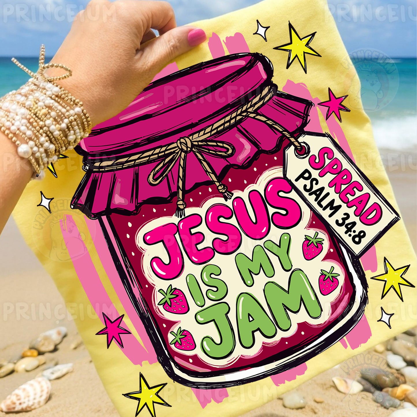 Jesus Is My Jam Sublimation Design PNG Christian Strawberry Jam Jar Digital Download
