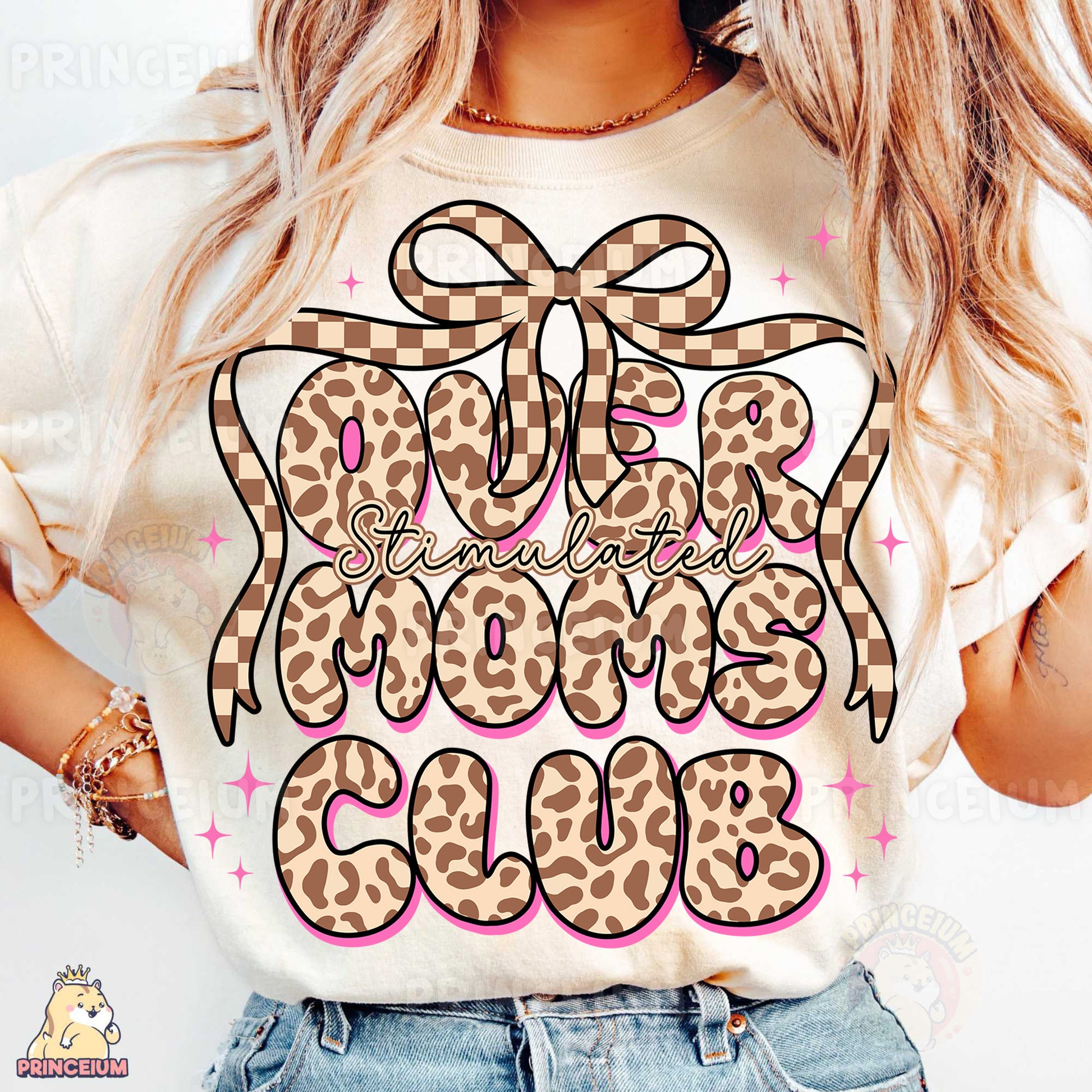 a woman wearing a t - shirt with a leopard print