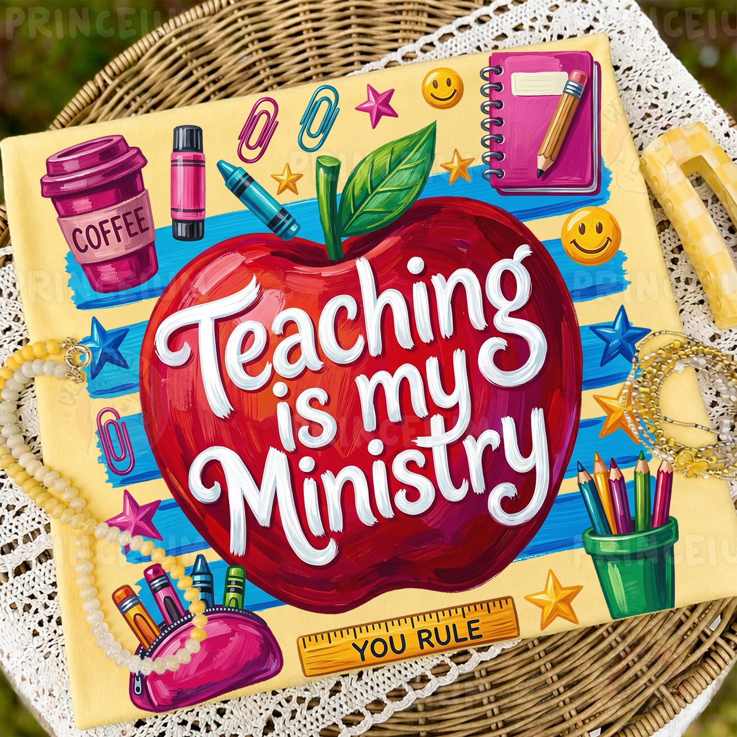 Teaching Is My Ministry PNG, Teacher Shirt Design, Back To School Sublimation Graphic