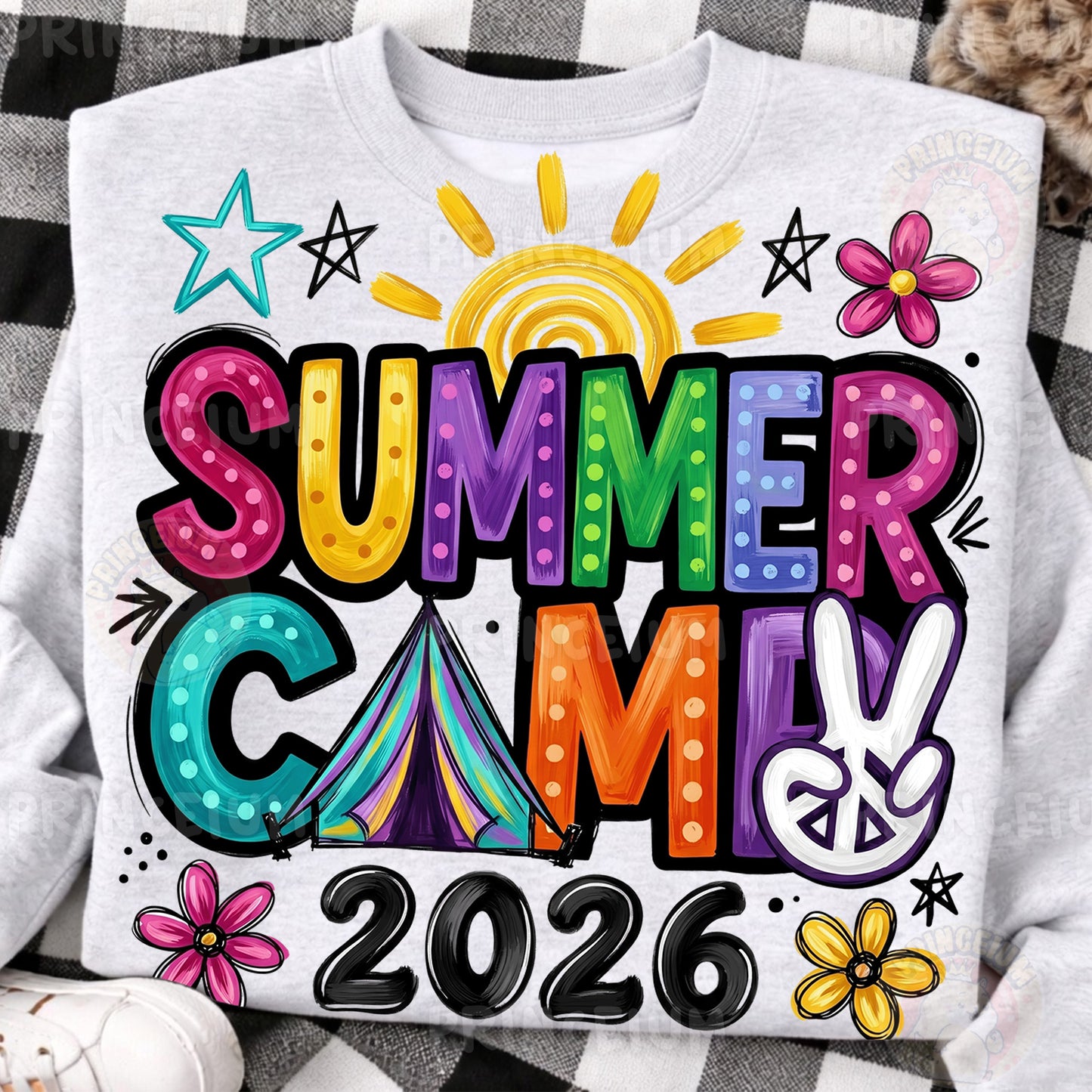 Summer Camp 2026 Sublimation Design PNG  Colorful Retro Summer Camp Digital Download