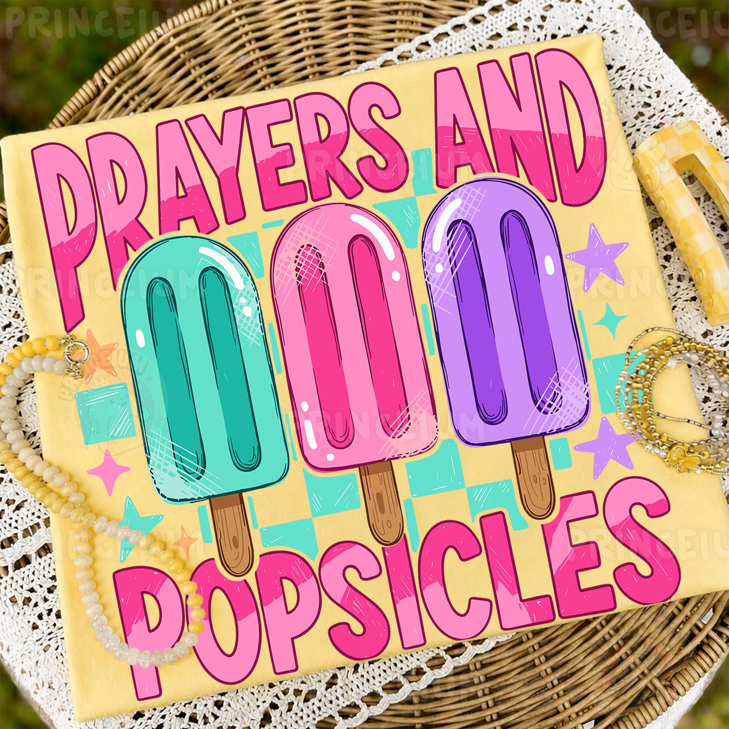 Prayers and Popsicles Sublimation Design PNG | Cute Christian Summer Digital Download