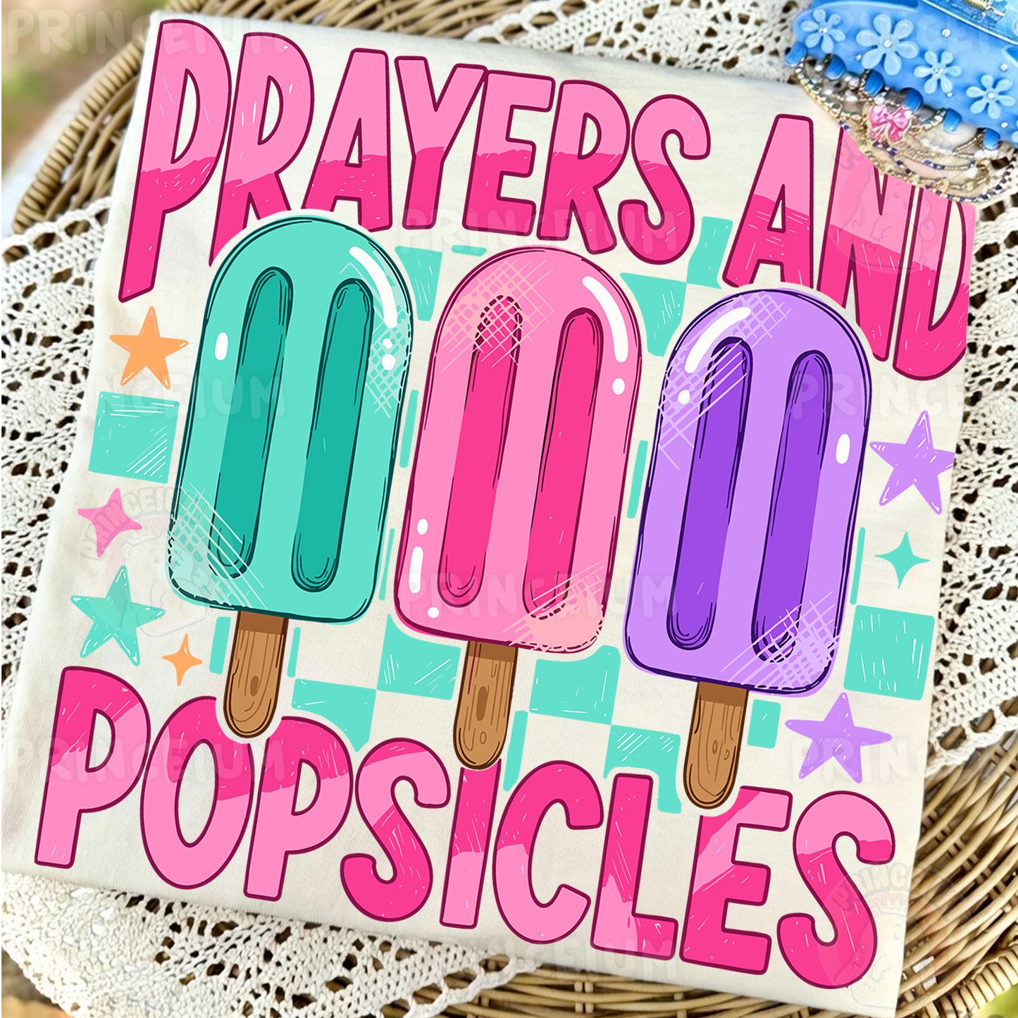 Prayers and Popsicles Sublimation Design PNG | Cute Christian Summer Digital Download