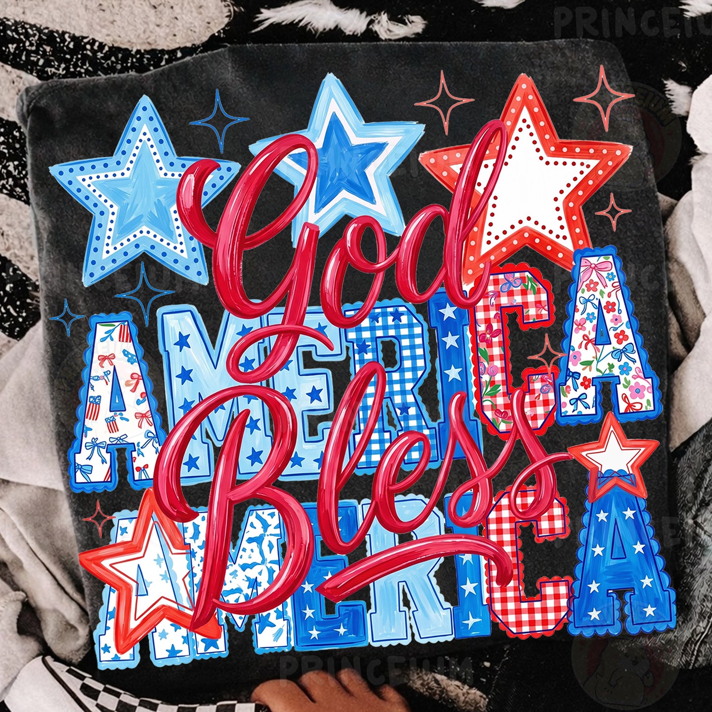 God Bless America PNG, Patriotic Fourth of July Shirt Design, Retro USA Sublimation Graphic