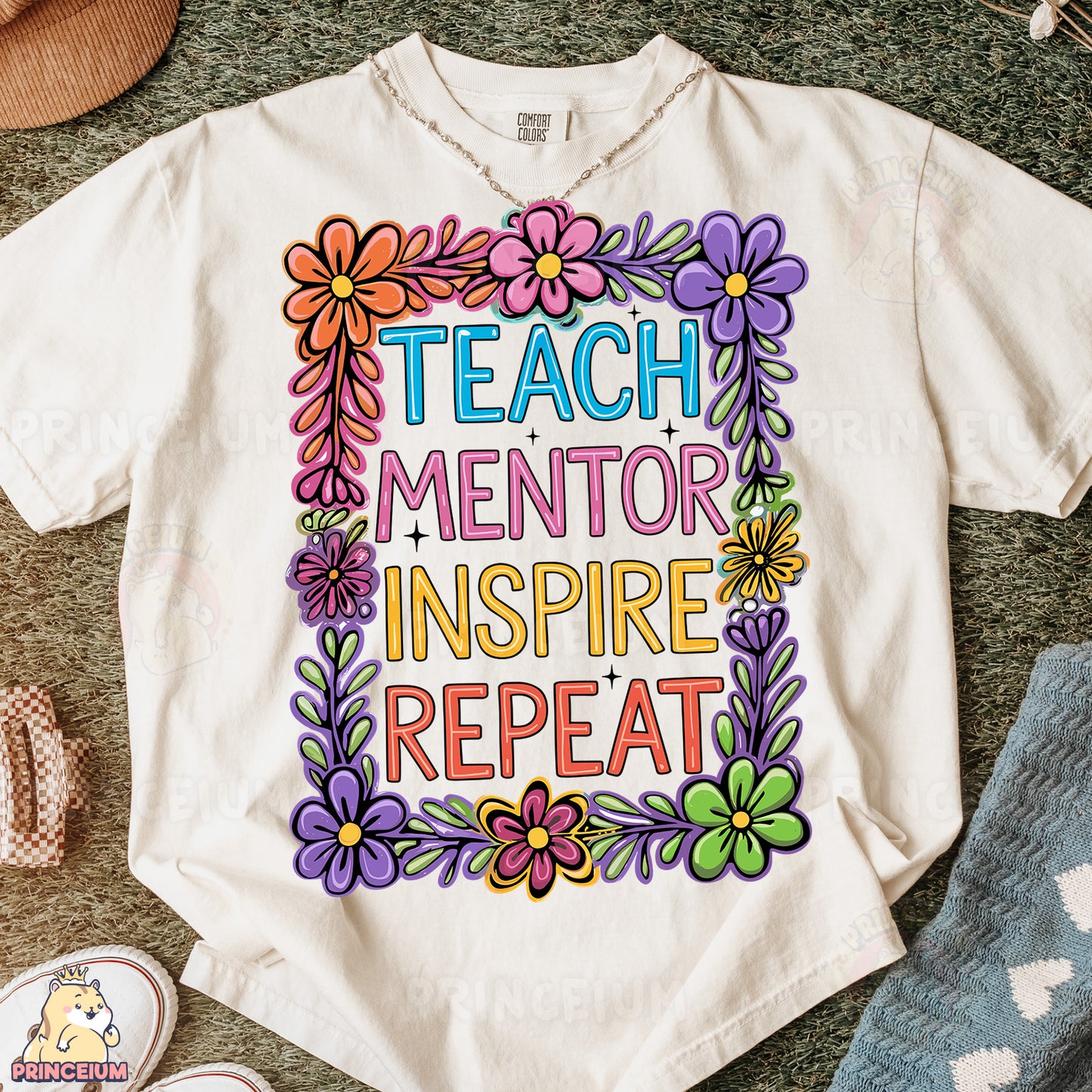 a t - shirt that says teach mentor inspire repeat