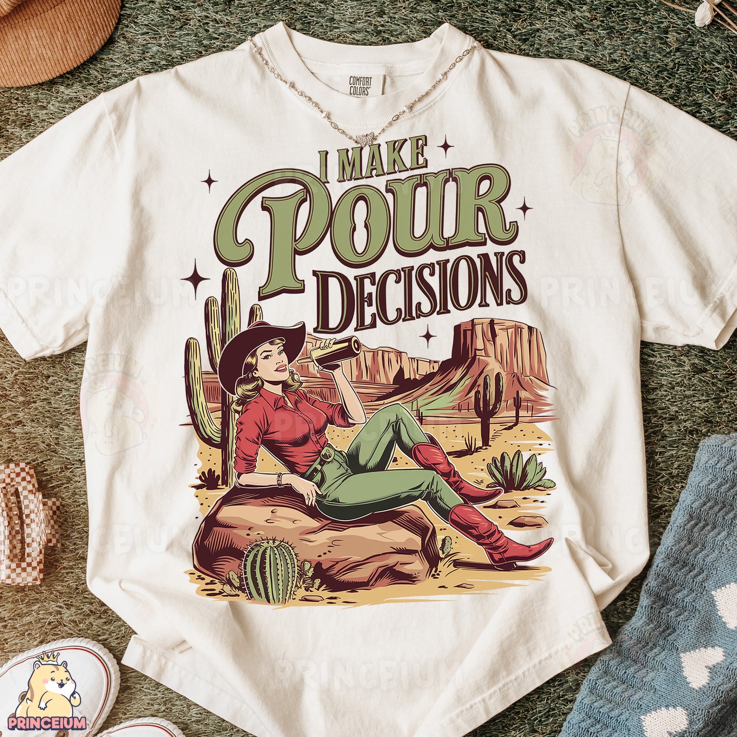 a t - shirt with a picture of a woman sitting on a rock