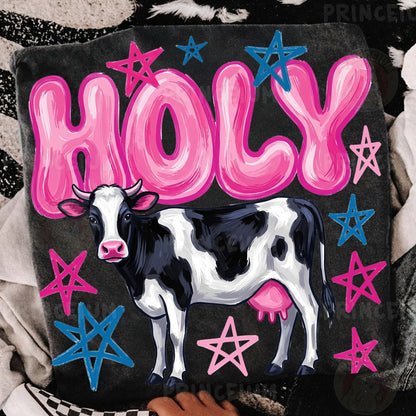 Holy Cow PNG, Funny Cow Shirt Design, Farm Animal Graphic, Western Country Sublimation