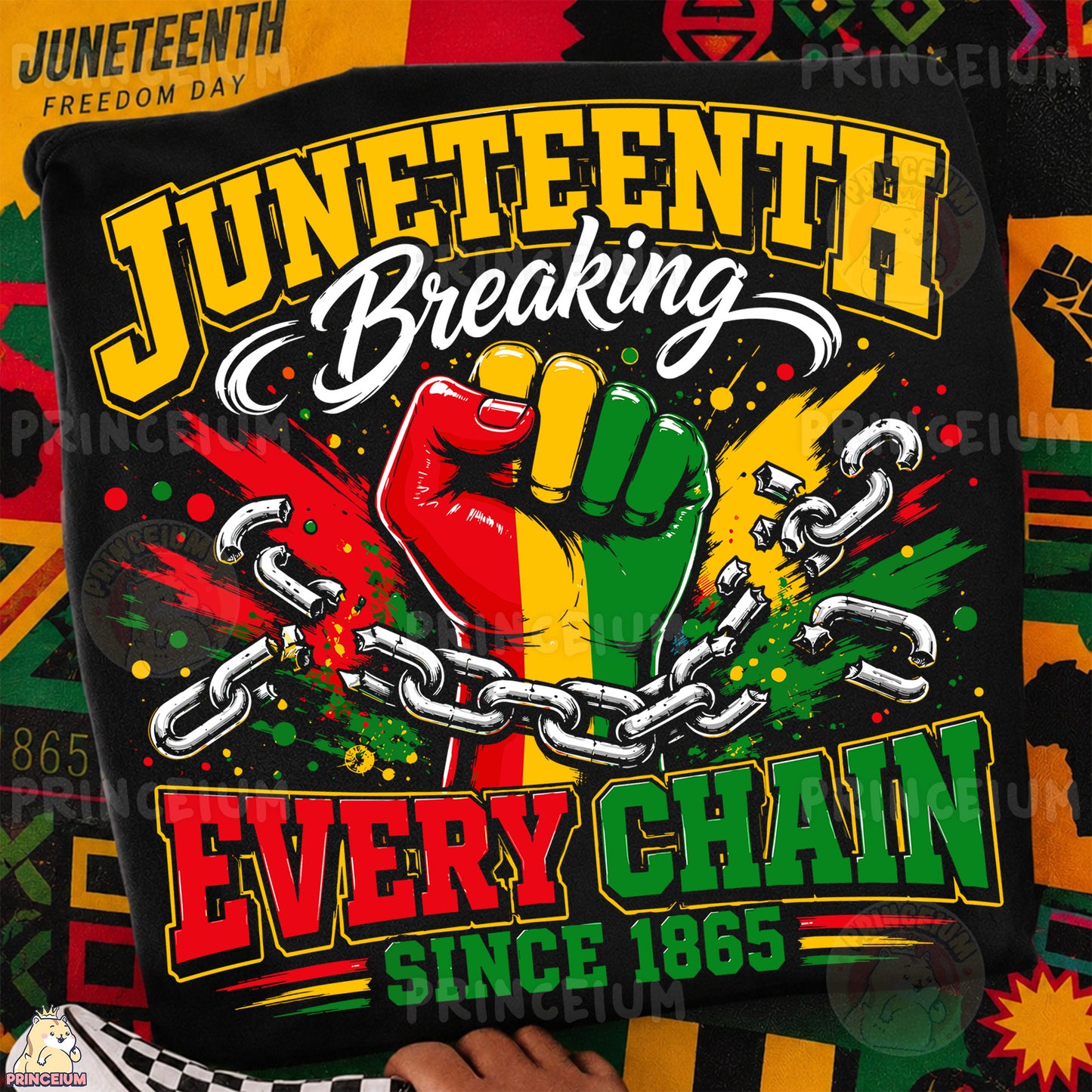 Juneteenth Breaking Every Chain Sublimation Design PNG Freedom Day 1865 Digital Download