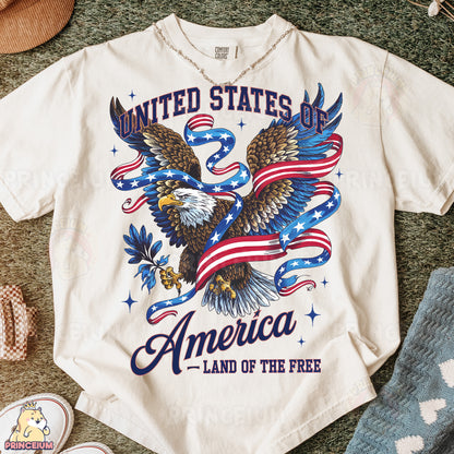 a t - shirt with an eagle and the words united states of america on it
