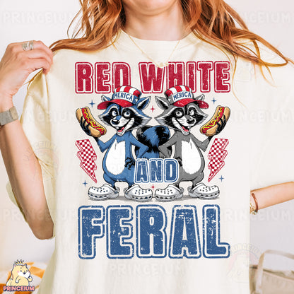 a woman wearing a red white and blue shirt