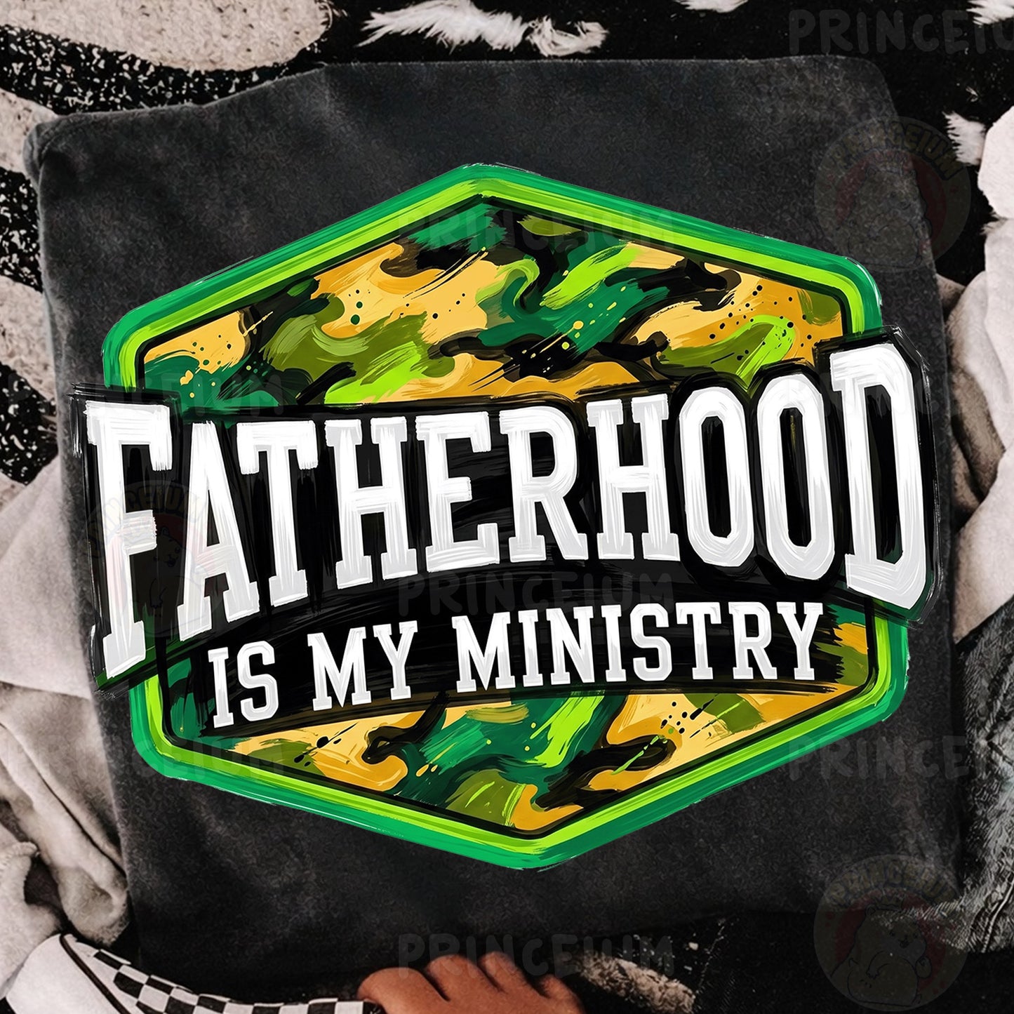 Fatherhood Is My Ministry PNG, Christian Dad Shirt Design, Camo Father’s Day Sublimation