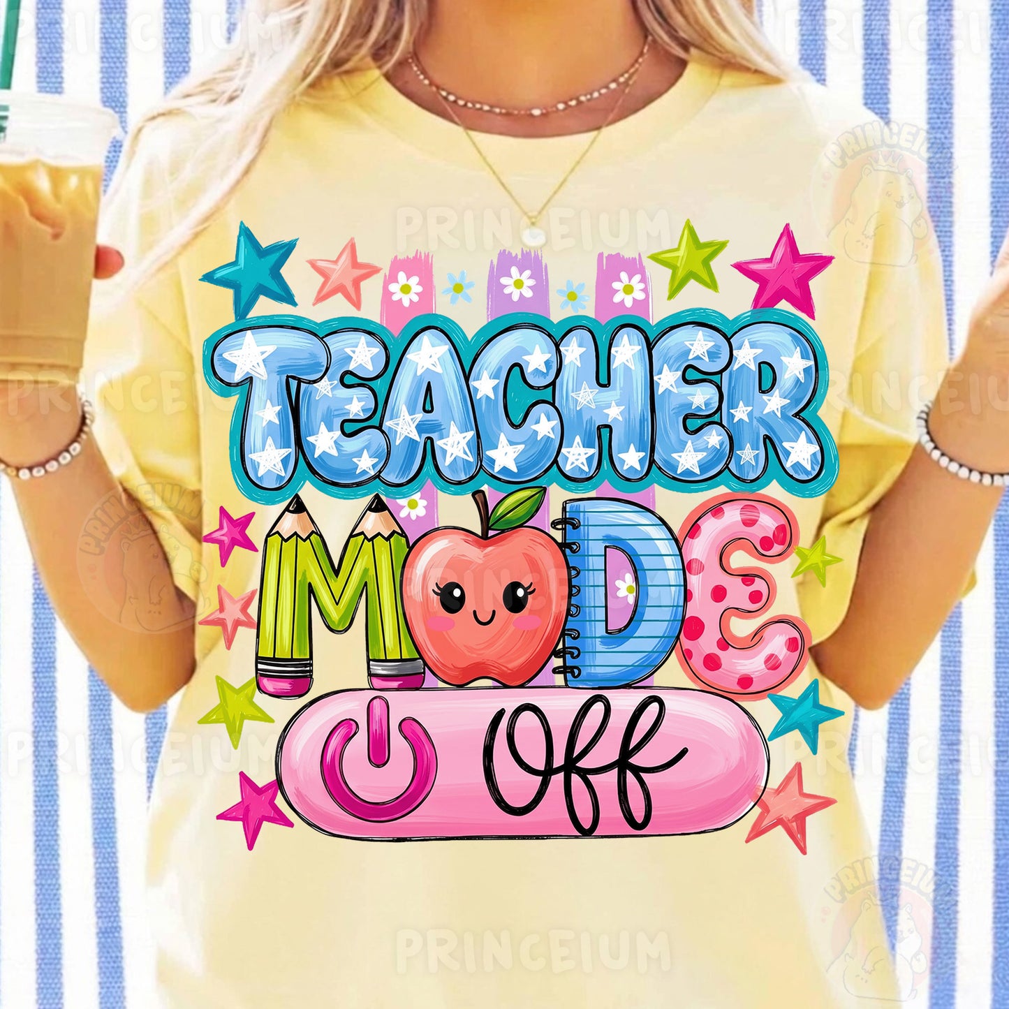 Teacher Mode On PNG, Cute Teacher Shirt Design, Back To School Graphic, Preppy Teacher Sublimation