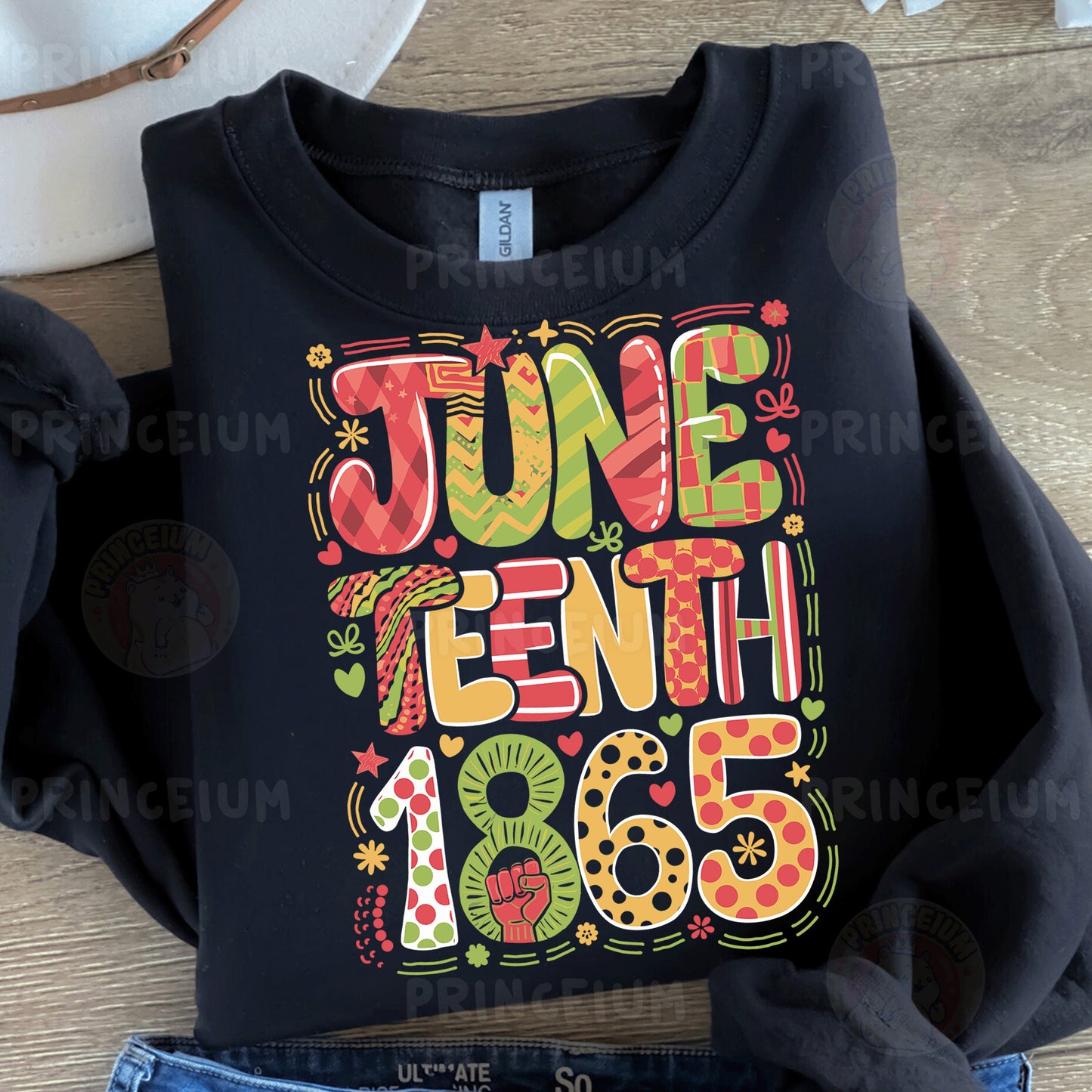 a black t - shirt with the words june tenth printed on it