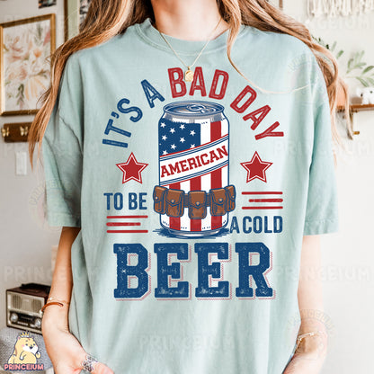 a woman wearing a t - shirt that says it's a bad day to