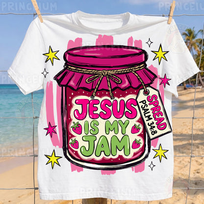 Jesus Is My Jam Sublimation Design PNG Christian Strawberry Jam Jar Digital Download