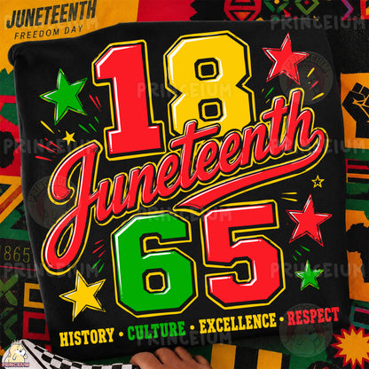 1865 Juneteenth History Culture Excellence Respect Sublimation Design PNG Freedom Day Digital Download