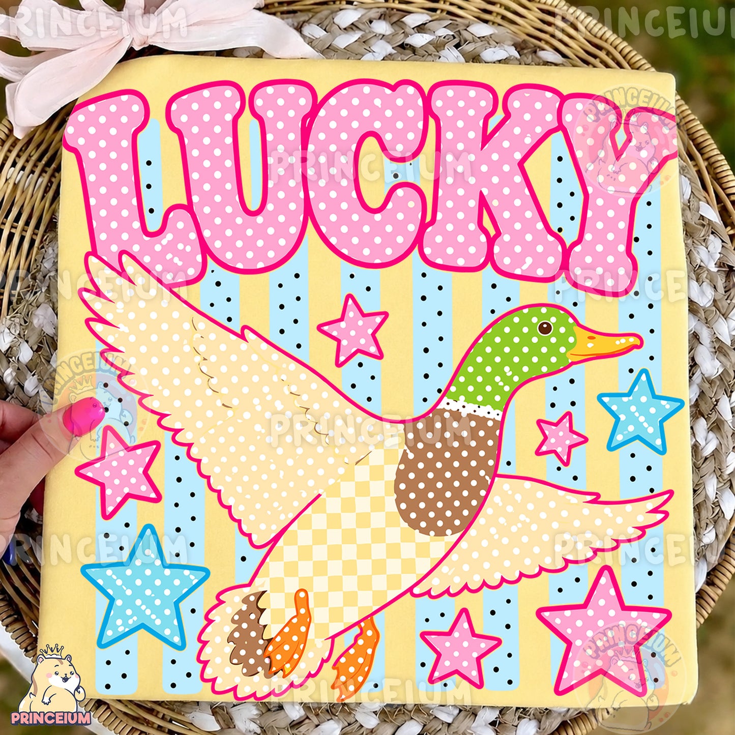 Lucky Duck Sublimation Design PNG Mallard Duck Digital Download NEW26