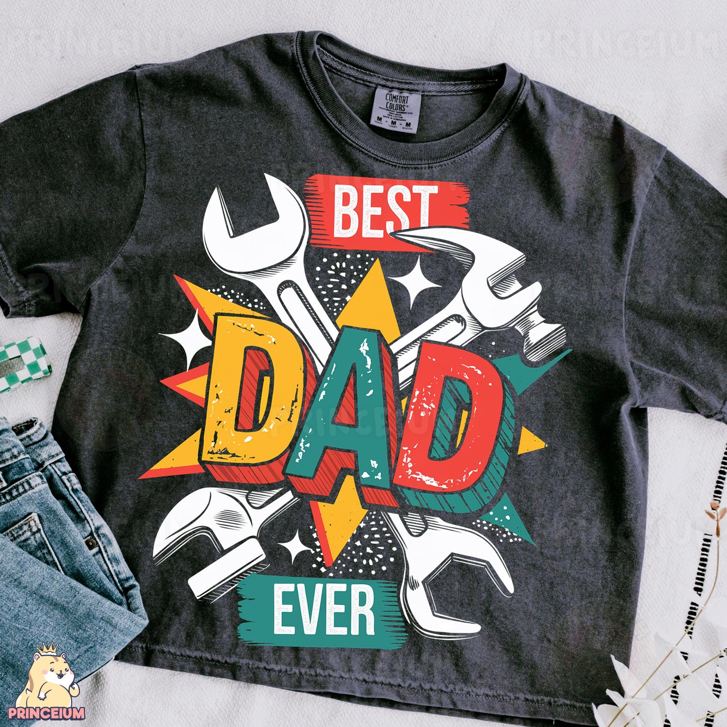 a shirt that says best dad ever with tools on it