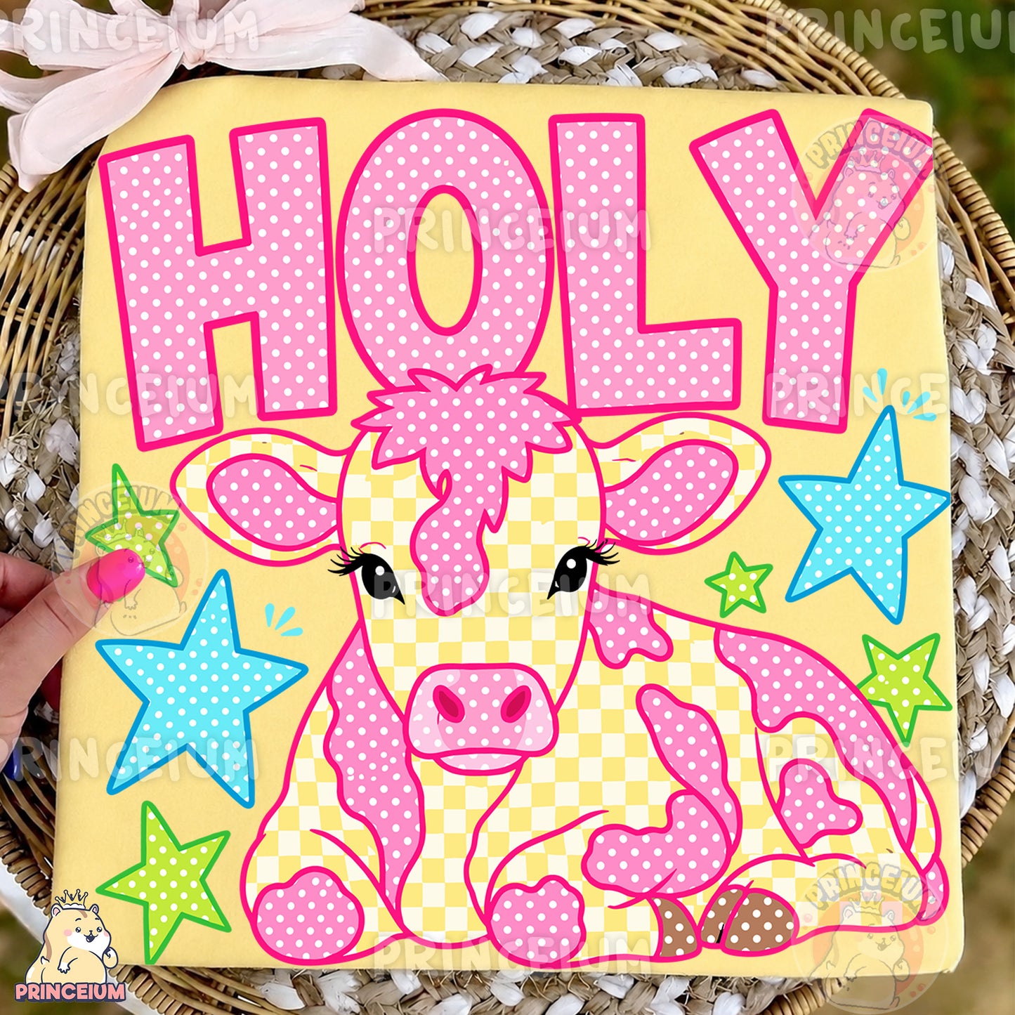 Holy Cow Sublimation Design PNG Pink Cow Digital Download NEW26
