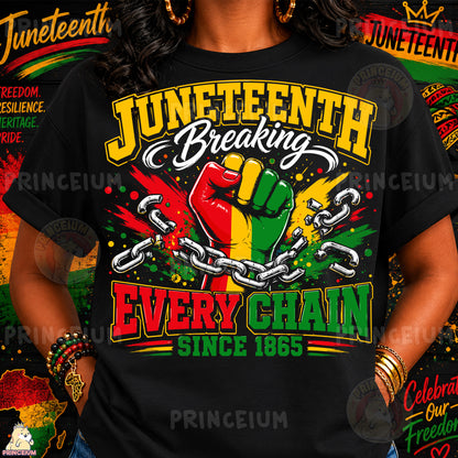 Juneteenth Breaking Every Chain Sublimation Design PNG Freedom Day 1865 Digital Download