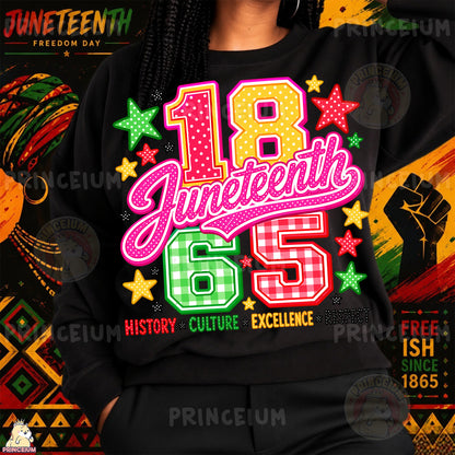 1865 Juneteenth History Culture Excellence Respect Sublimation Design PNG Freedom Day Digital Download NEW26