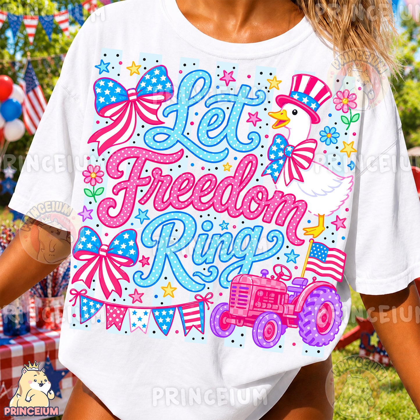 Let Freedom Ring PNG, Patriotic Goose Shirt Design, 4th of July Sublimation Graphic