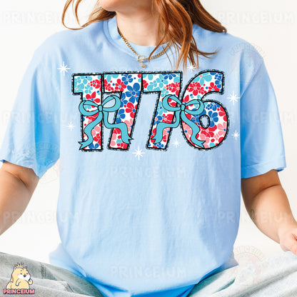 a woman wearing a blue t - shirt with the number seventy on it