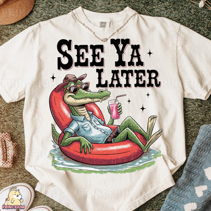 a t - shirt that says see ya later on it