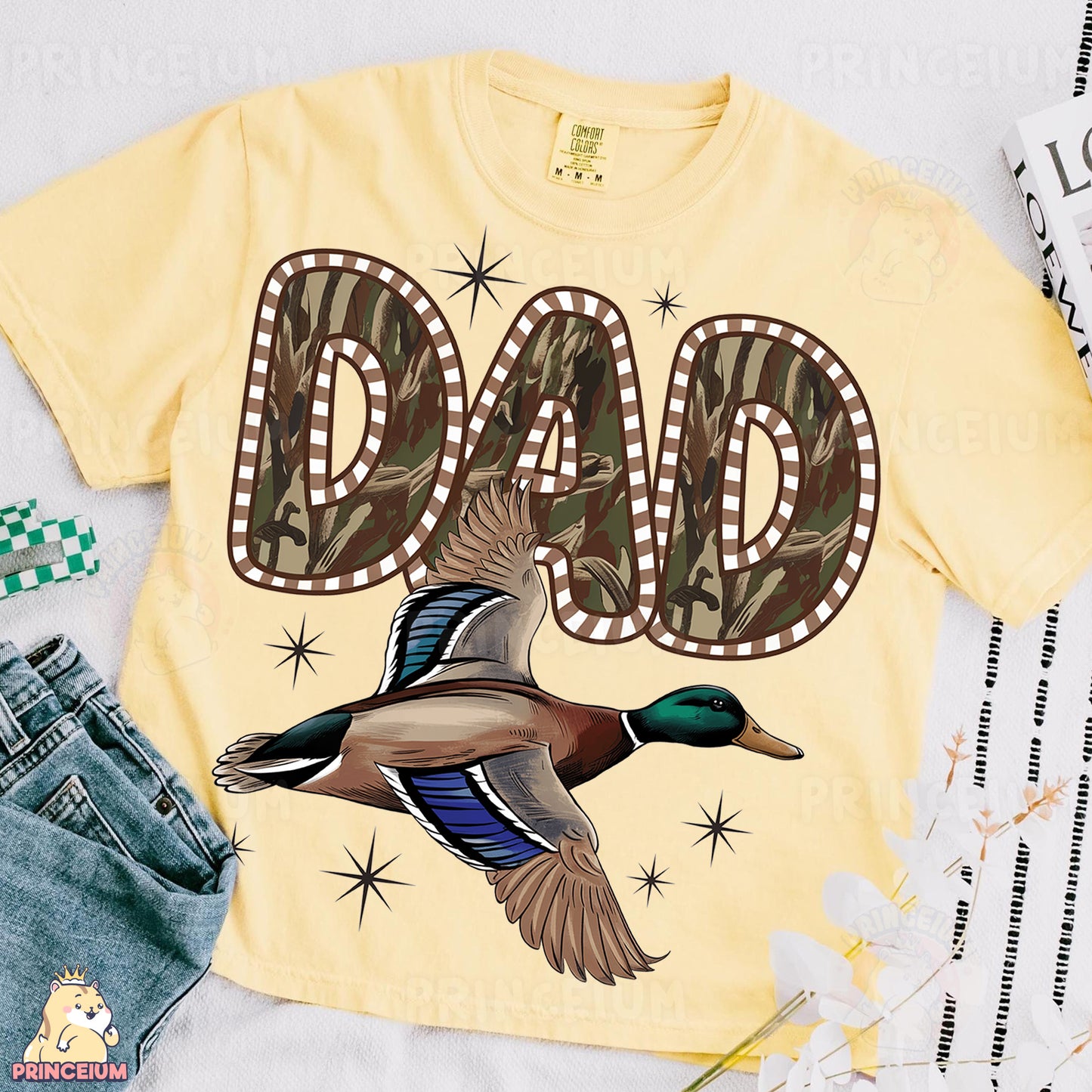 a shirt that says dad with a duck on it