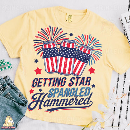a t - shirt that says getting star spangled hammered
