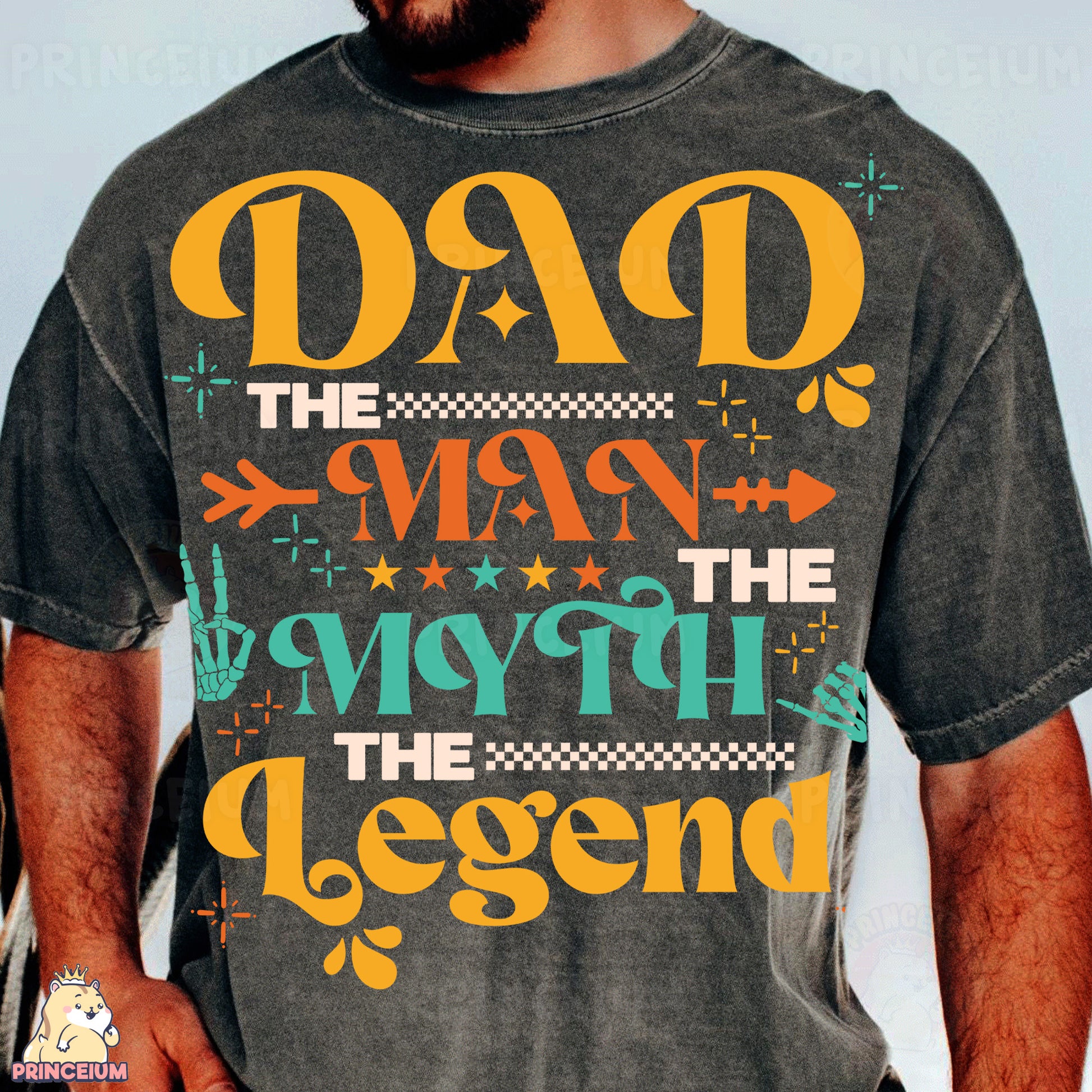 a man with a beard wearing a dad shirt
