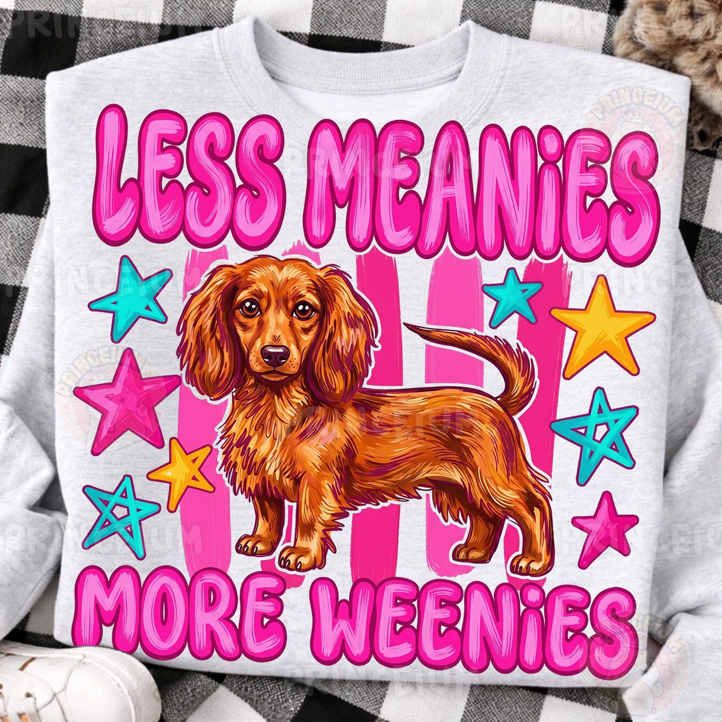 Less Meanies More Weenies Sublimation Design PNG  Dachshund Dog Digital Download