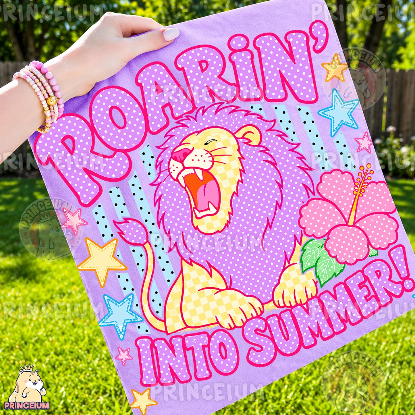 Roarin' Into Summer Sublimation Design PNG | Cute Lion Summer Digital Download