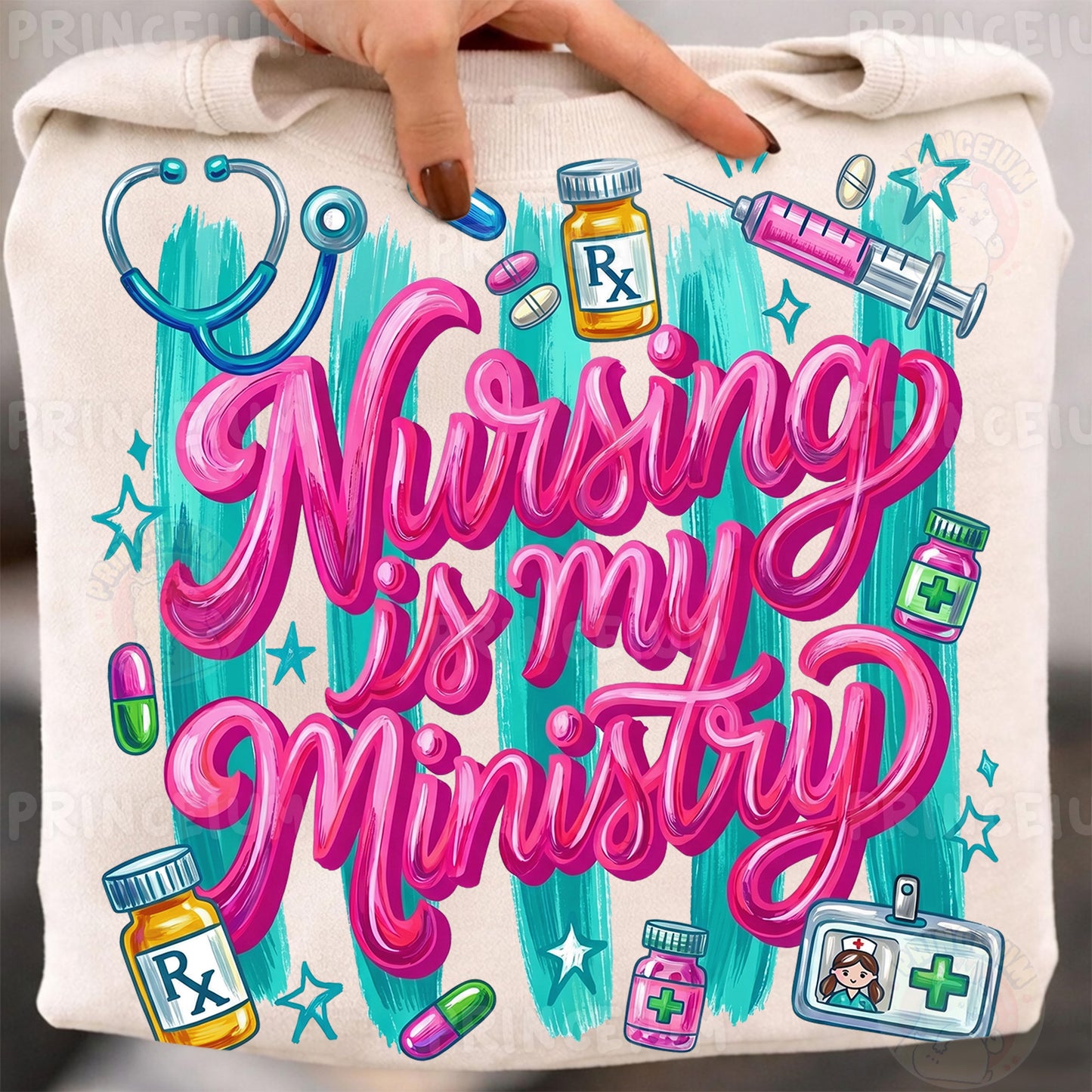 Nursing Is My Ministry PNG, Cute Nurse Shirt Design, Medical Worker Graphic, Nurse Sublimation