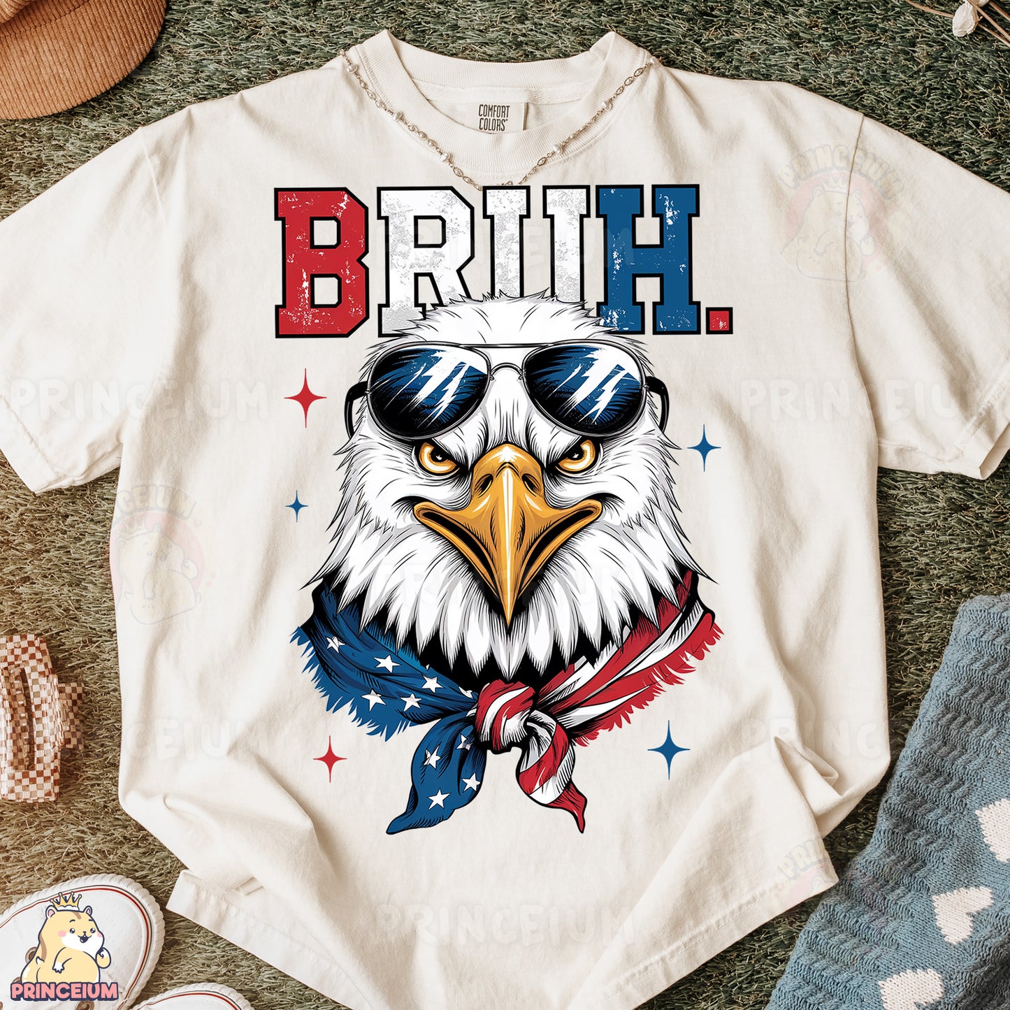 a t - shirt with an eagle wearing sunglasses