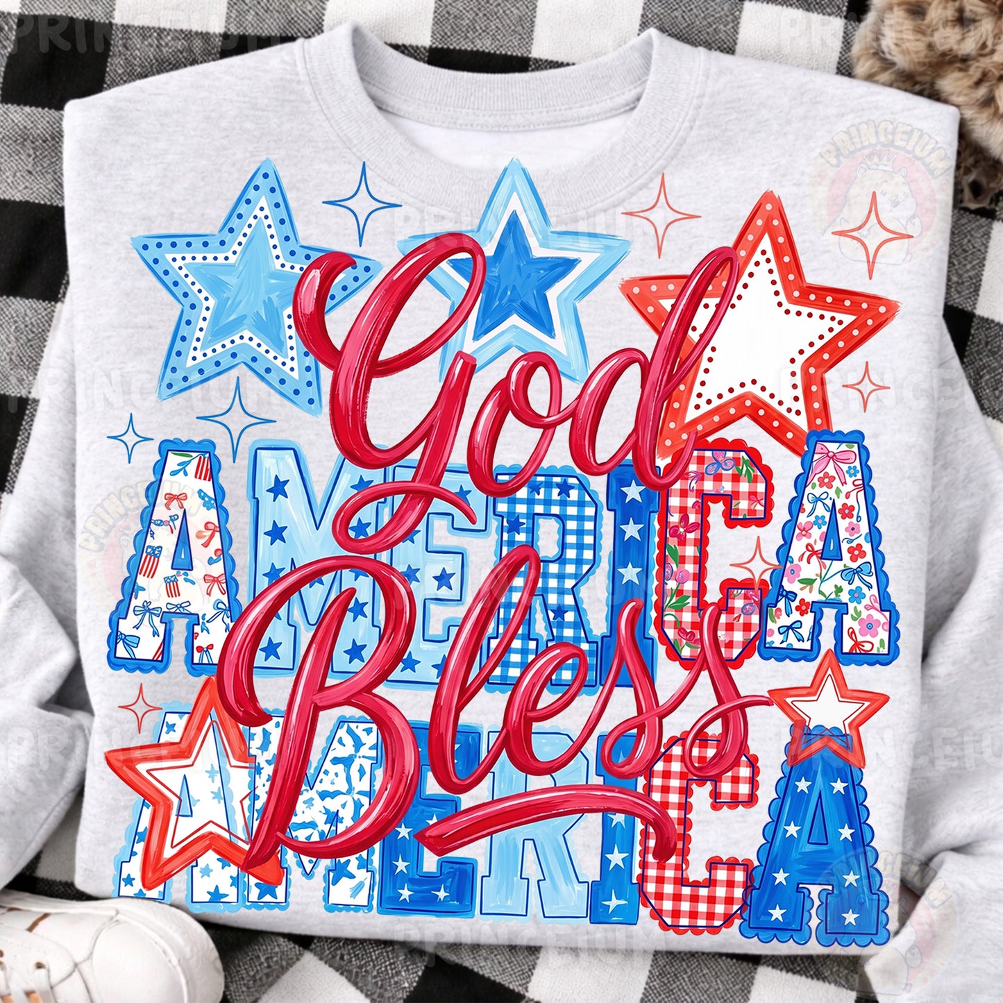 God Bless America PNG, Patriotic Fourth of July Shirt Design, Retro USA Sublimation Graphic