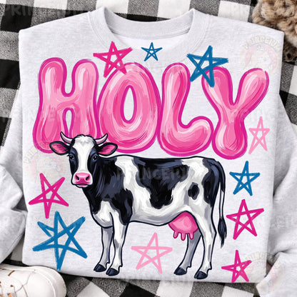 Holy Cow PNG, Funny Cow Shirt Design, Farm Animal Graphic, Western Country Sublimation