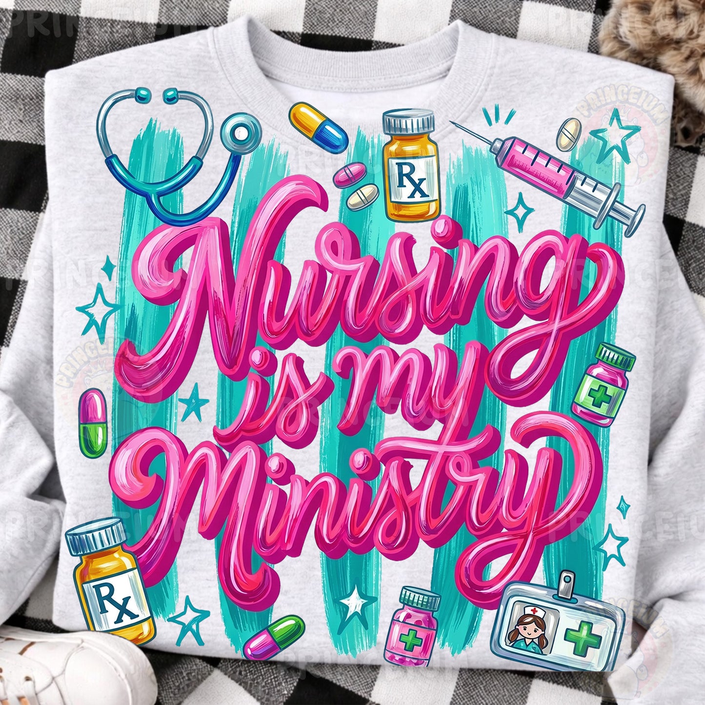 Nursing Is My Ministry PNG, Cute Nurse Shirt Design, Medical Worker Graphic, Nurse Sublimation