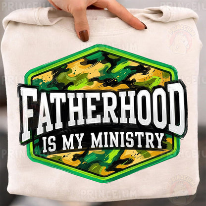 Fatherhood Is My Ministry PNG, Christian Dad Shirt Design, Camo Father’s Day Sublimation