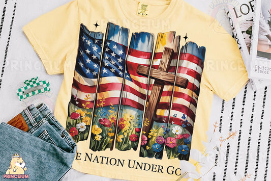 a t - shirt with a picture of a cross on it